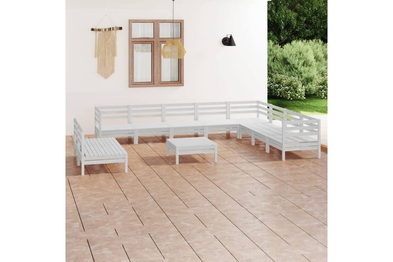 Hagesofagruppe 11 deler hvit heltre furu - Hvit - Hagemøbler - Loungemøbler - Loungesett