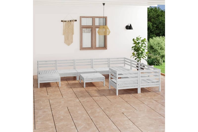 Hagesofagruppe 11 deler hvit heltre furu - Hvit - Hagemøbler - Loungemøbler - Loungesett