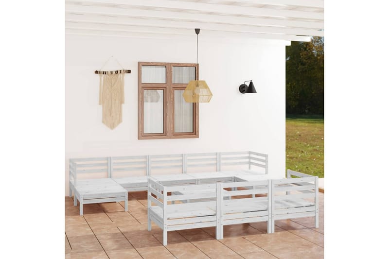 Hagesofagruppe 11 deler hvit heltre furu - Hvit - Hagemøbler - Loungemøbler - Loungesett