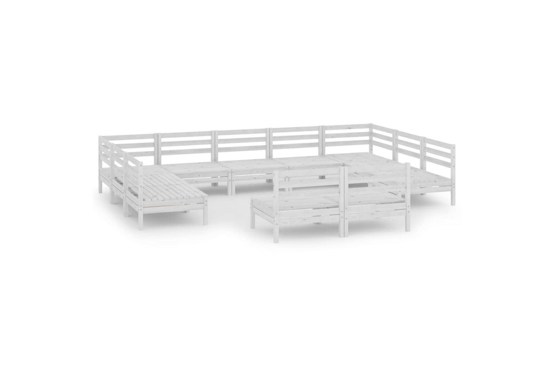 Hagesofagruppe 11 deler hvit heltre furu - Hvit - Hagemøbler - Loungem�øbler - Loungesett