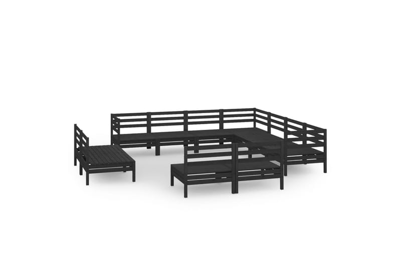 Hagesofagruppe 11 deler svart heltre furu - Svart - Hagemøbler - Loungemøbler - Loungesett