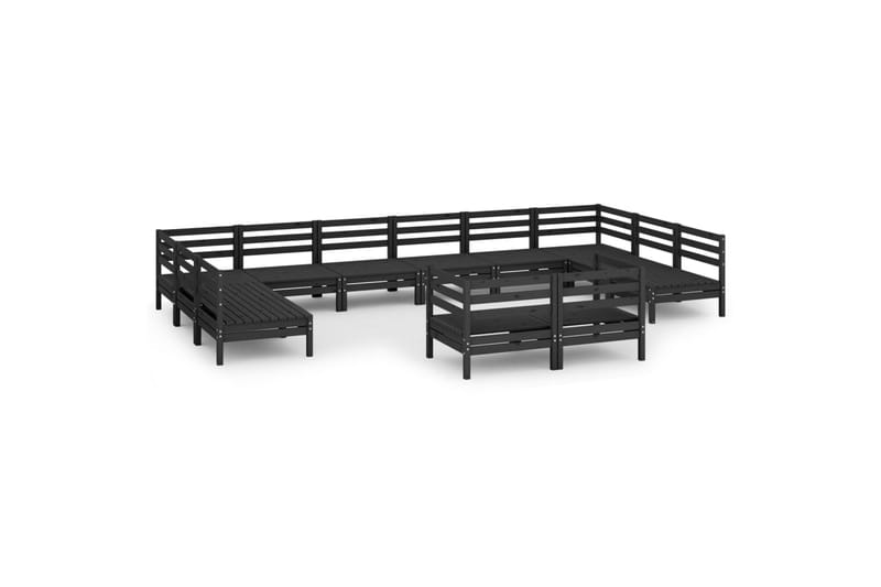 Hagesofagruppe 12 deler heltre furu svart - Svart - Hagemøbler - Loungemøbler - Loungesett