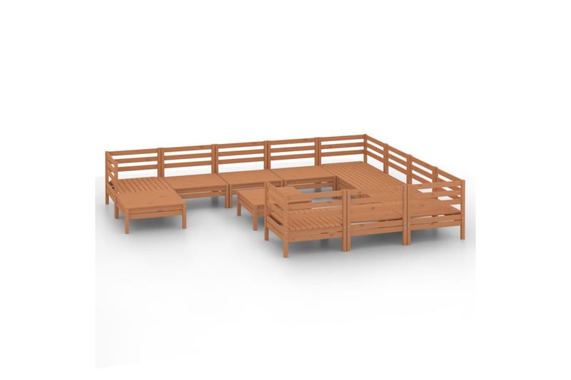 Hagesofagruppe 12 deler honningbrun heltre furu - Brun - Hagemøbler - Loungemøbler - Loungesett
