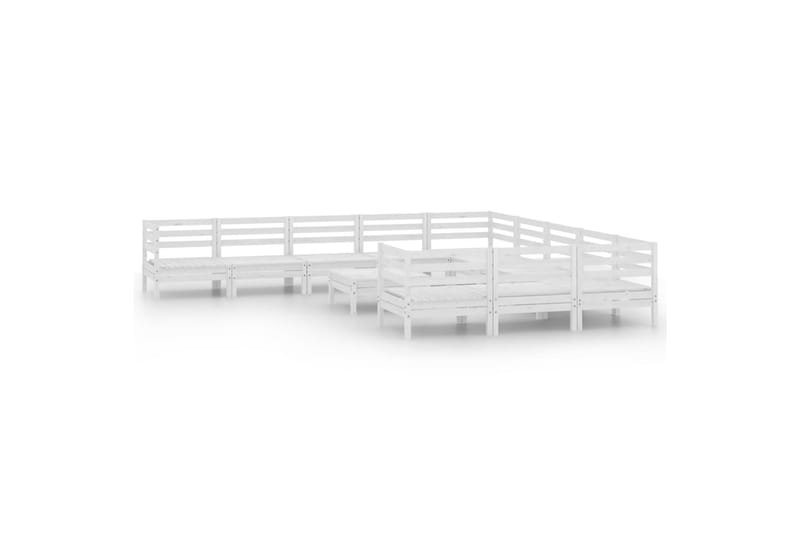 Hagesofagruppe 12 deler hvit heltre furu - Hvit - Hagemøbler - Loungemøbler - Loungesett