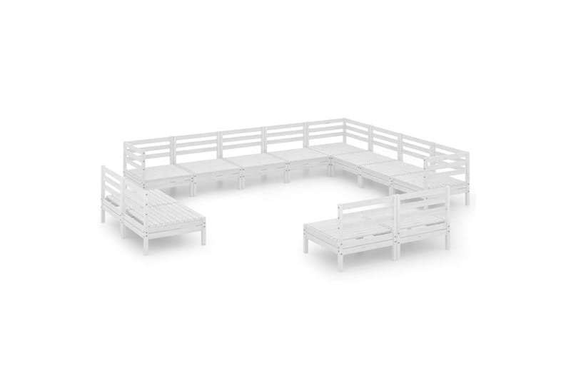 Hagesofagruppe 12 deler hvit heltre furu - Hvit - Hagemøbler - Loungemøbler - Loungesett