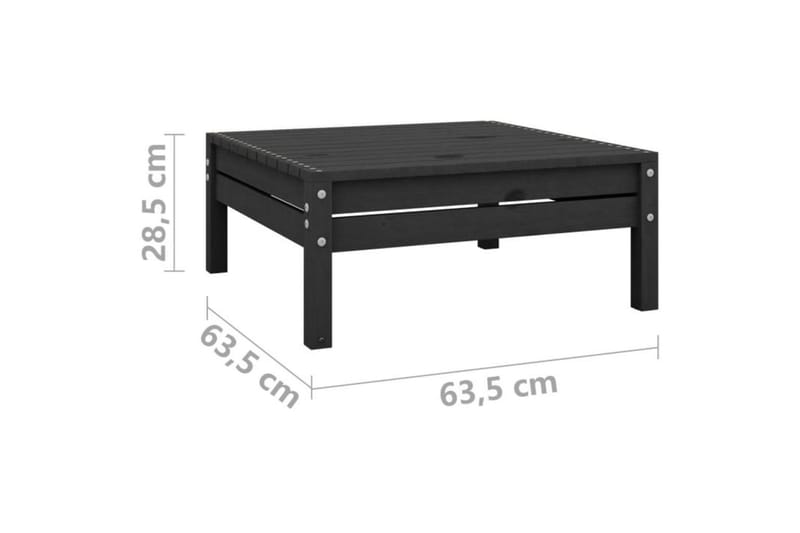 Hagesofagruppe 12 deler svart heltre furu - Svart - Verandamøbler - Sofagruppe utendørs - Loungesett