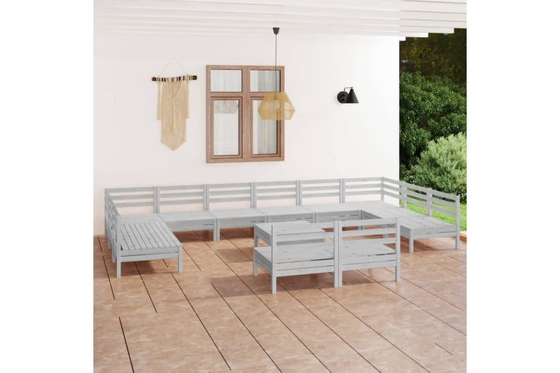 Hagesofagruppe 13 deler hvit heltre furu - Hvit - Hagemøbler - Loungemøbler - Loungesett