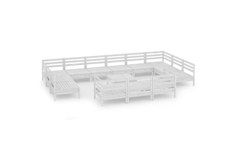 Hagesofagruppe 14 deler hvit heltre furu - Hvit - Hagemøbler - Loungemøbler - Loungesett
