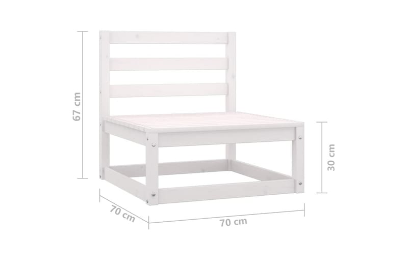 Hagesofagruppe 2 deler hvit heltre furu - Hvit - Verandamøbler - Sofagruppe utendørs - Loungesett