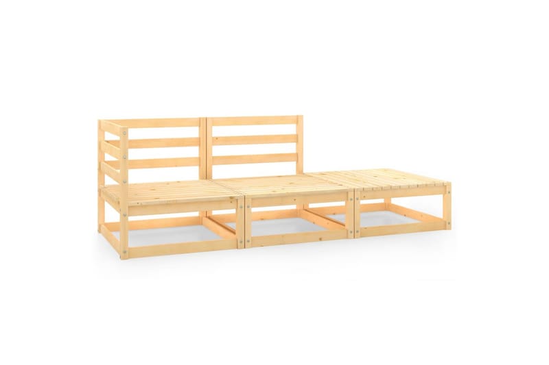 Hagesofagruppe 3 deler heltre furu - Brun - Hagemøbler - Loungemøbler - Loungesett