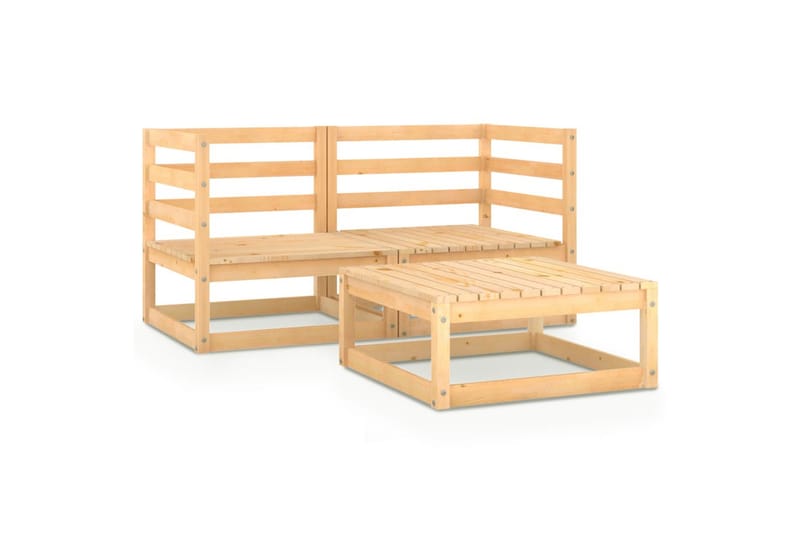 Hagesofagruppe 3 deler heltre furu - Brun - Hagemøbler - Loungemøbler - Loungesett