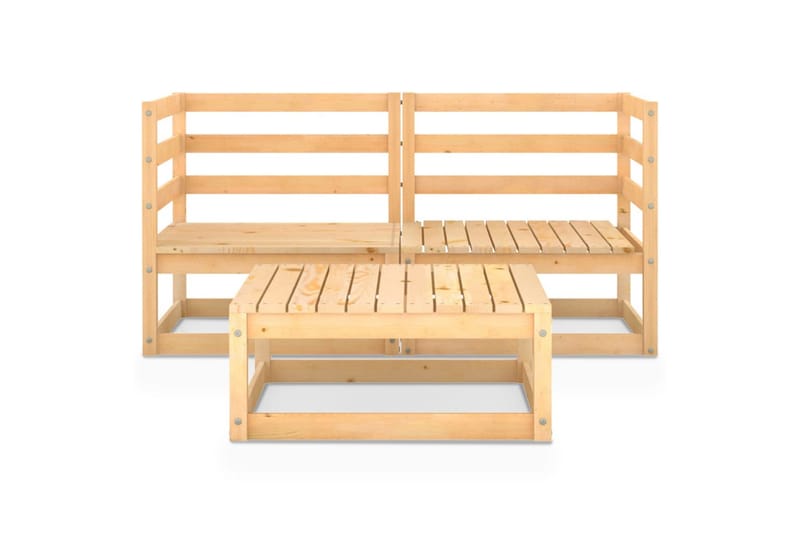 Hagesofagruppe 3 deler heltre furu - Brun - Hagemøbler - Loungemøbler - Loungesett