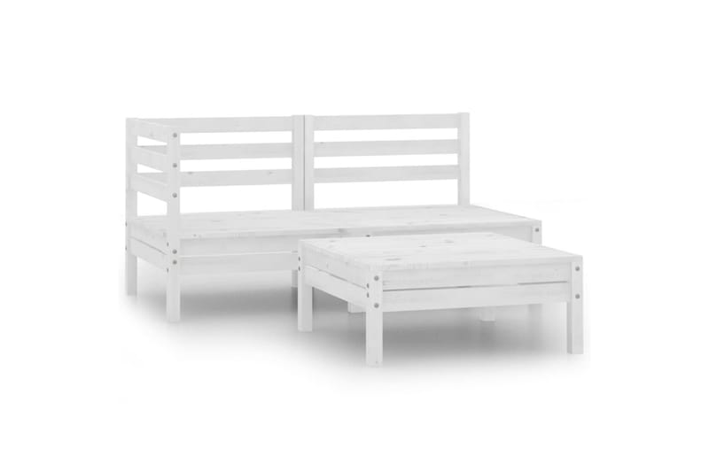 Hagesofagruppe 3 deler heltre furu hvit - Hvit - Hagemøbler - Loungemøbler - Loungesett