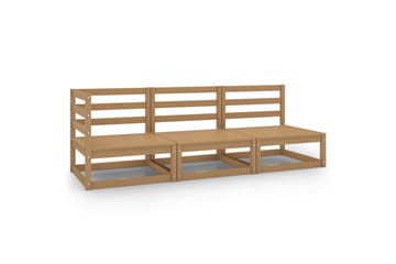 Hagesofagruppe 3 deler honningbrun heltre furu - Brun - Hagemøbler - Loungemøbler - Loungesett