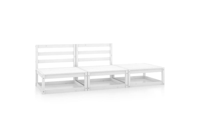Hagesofagruppe 3 deler hvit heltre furu - Hvit - Hagemøbler - Loungemøbler - Loungesett