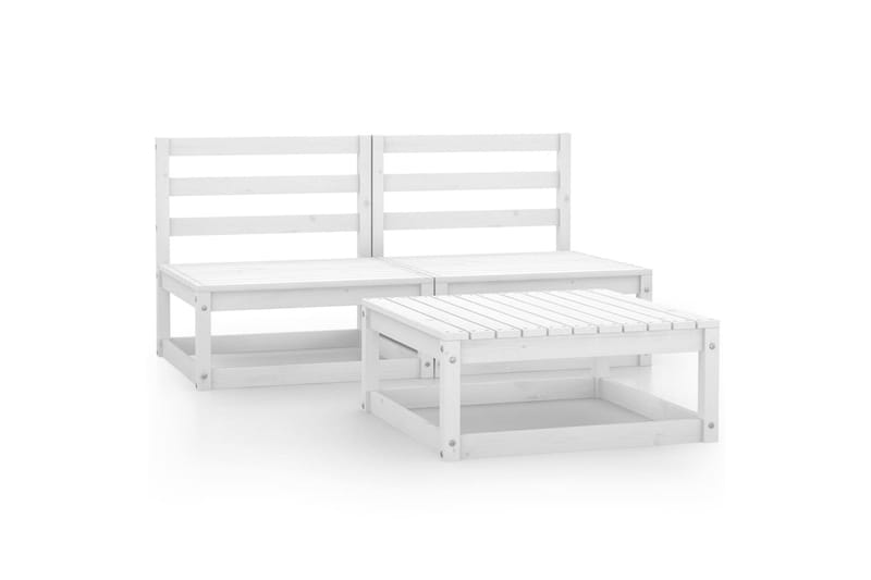 Hagesofagruppe 3 deler hvit heltre furu - Hvit - Hagemøbler - Loungemøbler - Loungesett