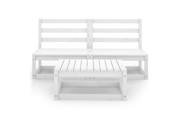 Hagesofagruppe 3 deler hvit heltre furu - Hvit - Hagemøbler - Loungemøbler - Loungesett
