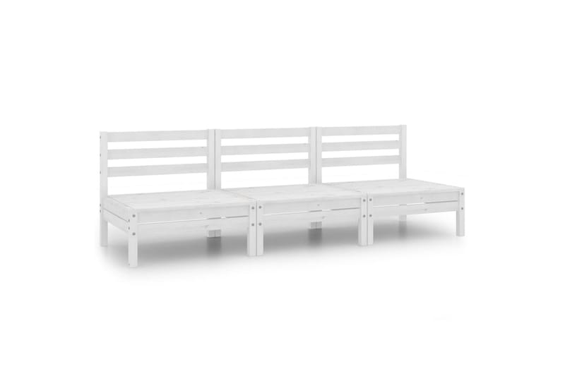 Hagesofagruppe 3 deler hvit heltre furu - Hvit - Hagemøbler - Loungemøbler - Loungesett
