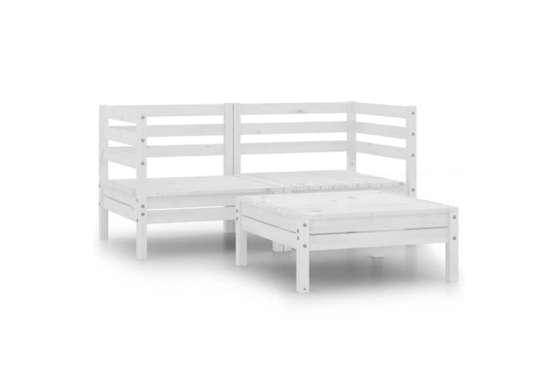 Hagesofagruppe 3 deler hvit heltre furu - Hvit - Hagemøbler - Loungemøbler - Loungesett