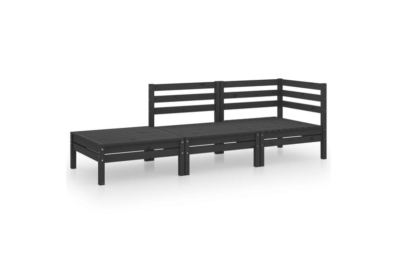 Hagesofagruppe 3 deler svart heltre furu - Svart - Hagemøbler - Loungemøbler - Loungesett