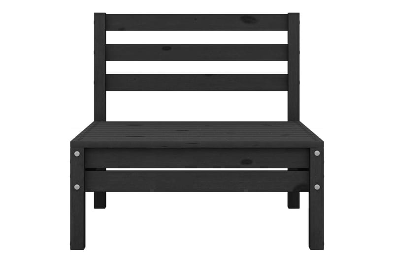 Hagesofagruppe 3 deler svart heltre furu - Svart - Verandamøbler - Sofagruppe utendørs - Loungesett
