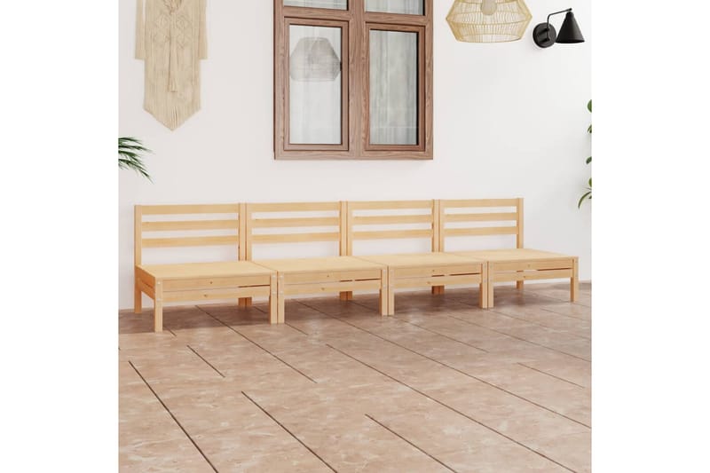 Hagesofagruppe 4 deler heltre furu - Brun - Hagemøbler - Loungemøbler - Loungesett