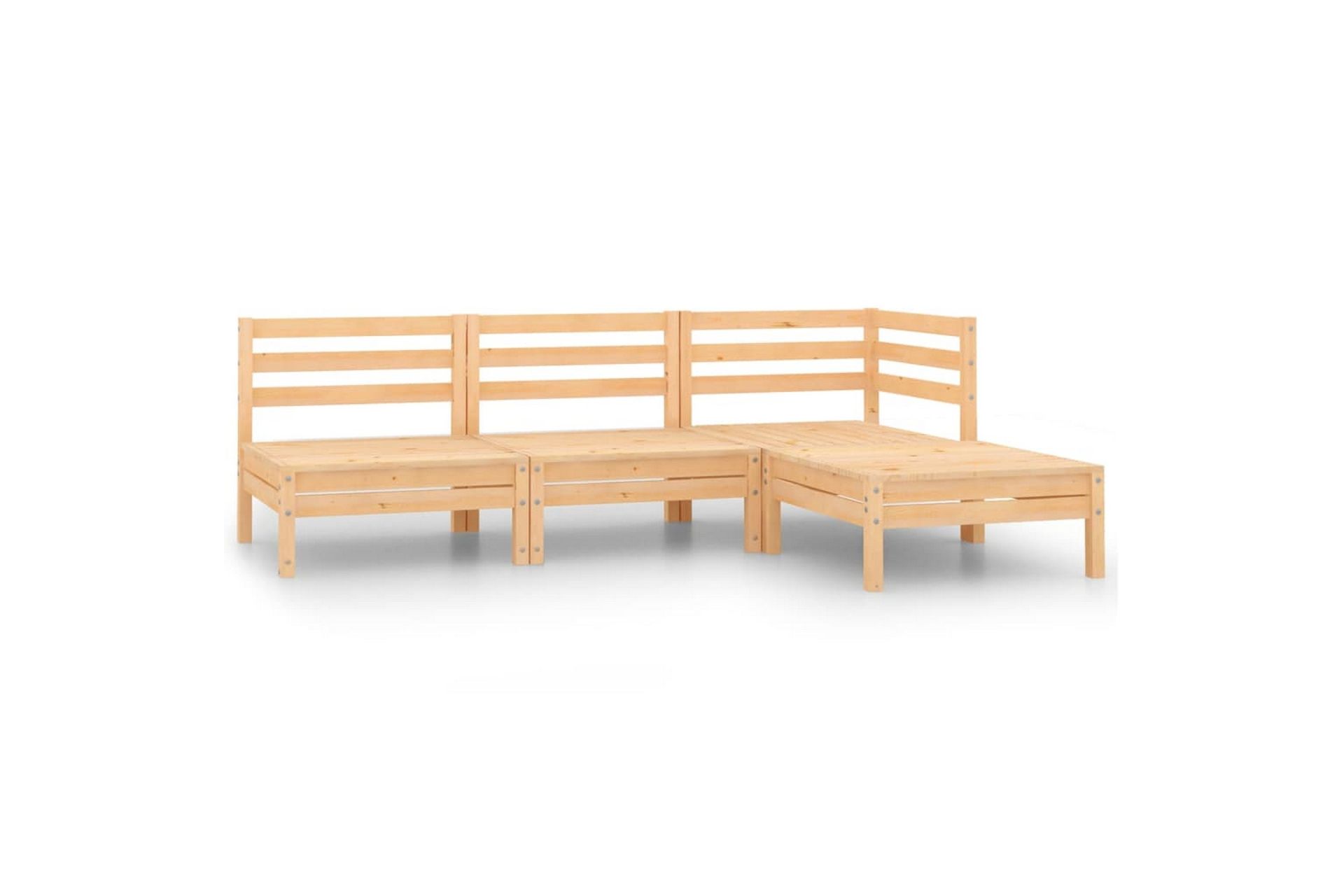 Hagesofagruppe 4 deler heltre furu - Brun - Hagemøbler - Loungemøbler - Loungesett