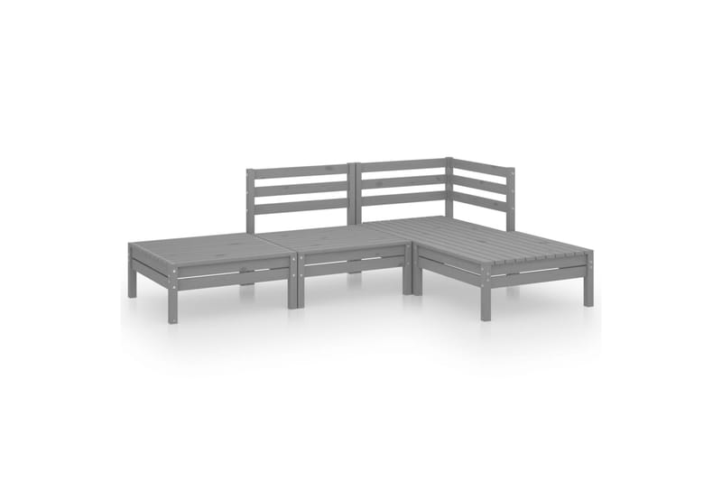 Hagesofagruppe 4 deler heltre furu - Grå - Hagemøbler - Loungemøbler - Loungesett
