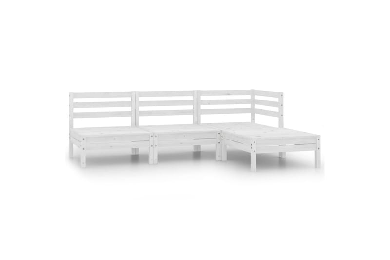Hagesofagruppe 4 deler heltre furu hvit - Hvit - Hagemøbler - Loungemøbler - Loungesett