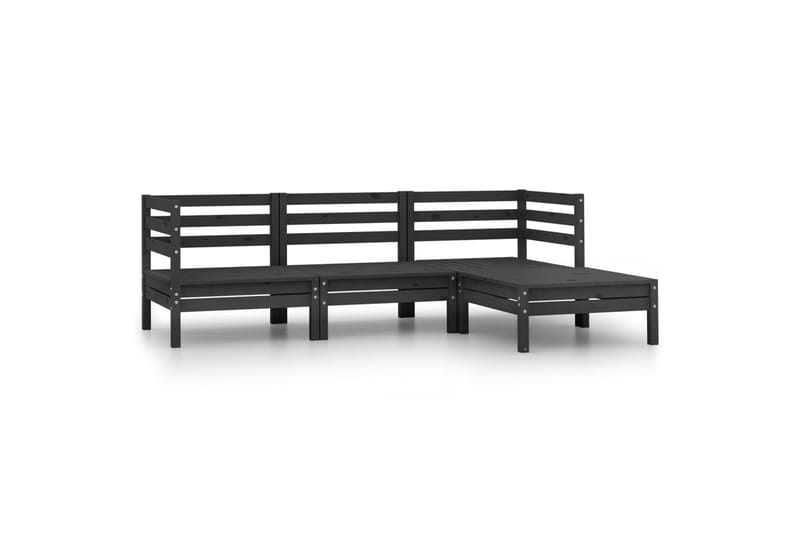Hagesofagruppe 4 deler heltre furu svart - Svart - Hagemøbler - Loungemøbler - Loungesett