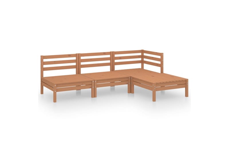 Hagesofagruppe 4 deler honningbrun heltre furu - Brun - Hagemøbler - Loungemøbler - Loungesett