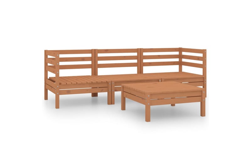 Hagesofagruppe 4 deler honningbrun heltre furu - Brun - Hagemøbler - Loungemøbler - Loungesett