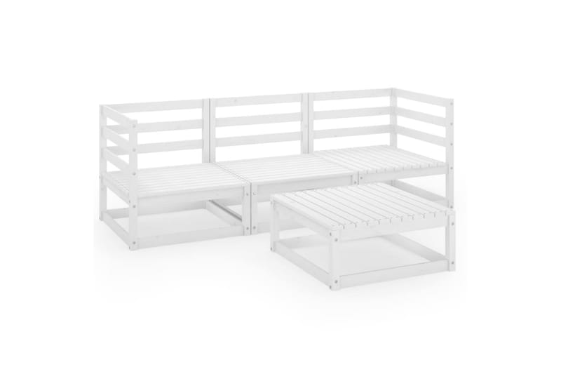 Hagesofagruppe 4 deler hvit heltre furu - Hvit - Hagemøbler - Loungemøbler - Loungesett
