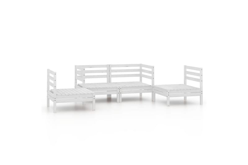 Hagesofagruppe 4 deler hvit heltre furu - Hvit - Hagemøbler - Loungemøbler - Loungesett