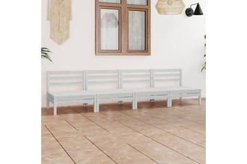 Hagesofagruppe 4 deler hvit heltre furu - Hvit - Hagemøbler - Loungemøbler - Loungesett
