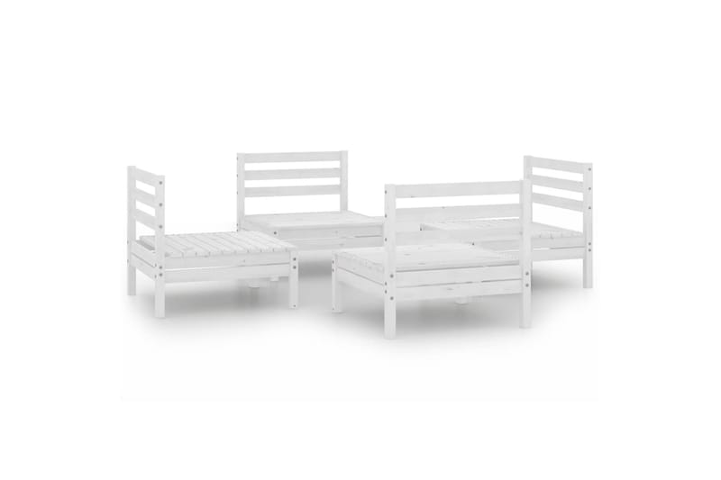 Hagesofagruppe 4 deler hvit heltre furu - Hvit - Hagemøbler - Loungemøbler - Loungesett