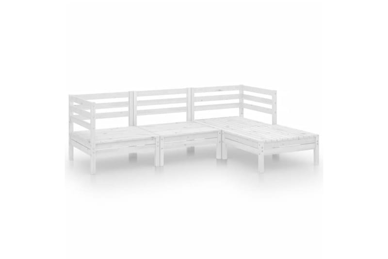 Hagesofagruppe 4 deler hvit heltre furu - Hvit - Hagemøbler - Loungemøbler - Loungesett