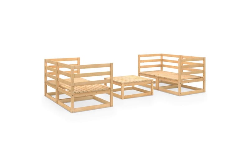 Hagesofagruppe 5 deler heltre furu - Brun - Hagemøbler - Loungemøbler - Loungesett