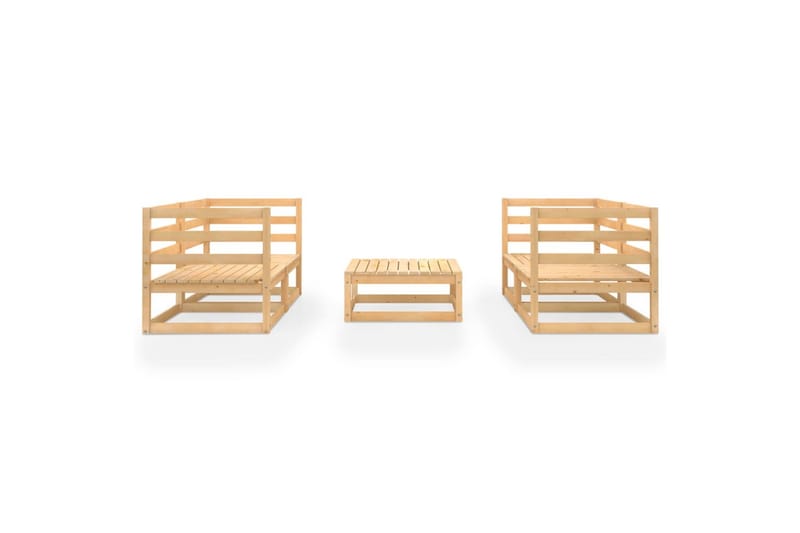 Hagesofagruppe 5 deler heltre furu - Brun - Hagemøbler - Loungemøbler - Loungesett