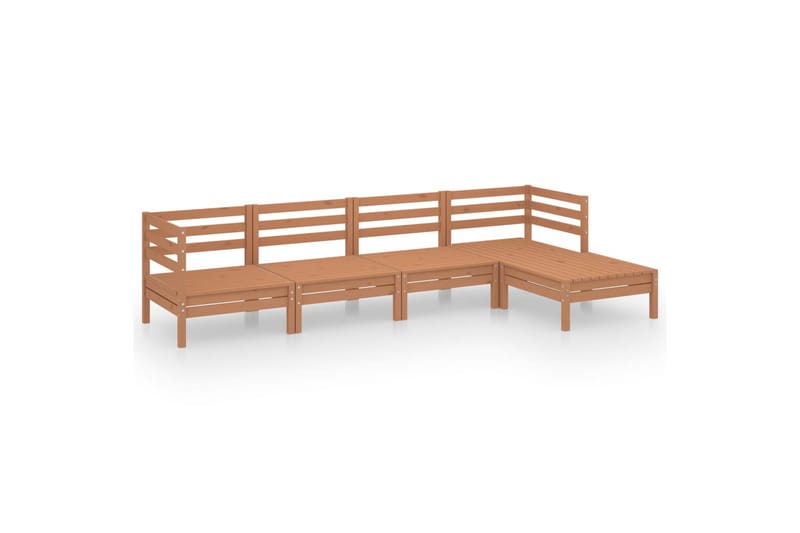Hagesofagruppe 5 deler honningbrun heltre furu - Brun - Hagemøbler - Loungemøbler - Loungesett