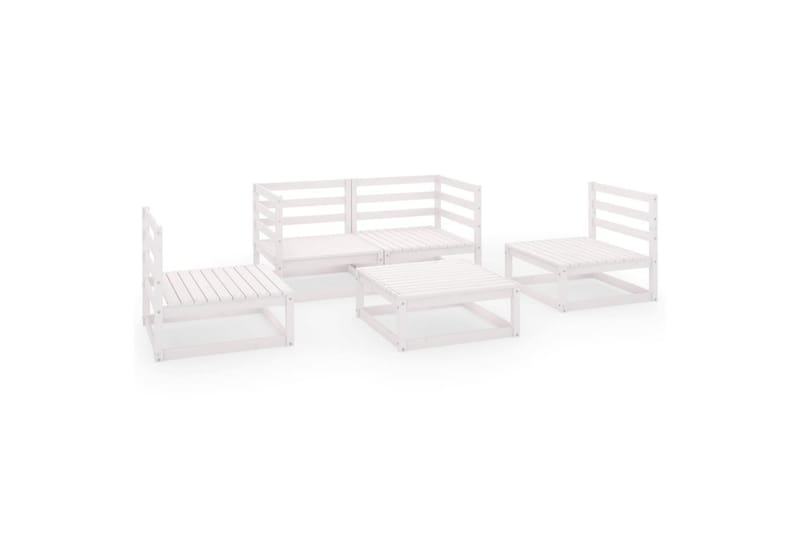 Hagesofagruppe 5 deler hvit heltre furu - Hvit - Hagemøbler - Loungemøbler - Loungesett