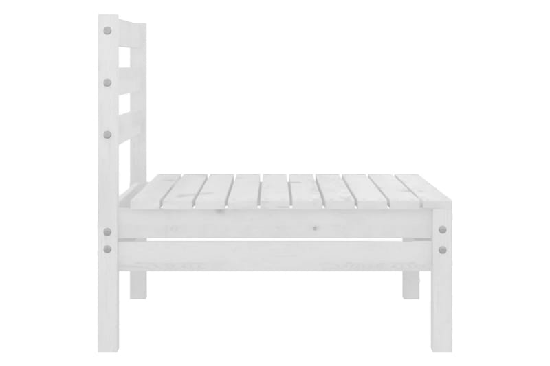 Hagesofagruppe 5 deler hvit heltre furu - Hvit - Verandamøbler - Sofagruppe utendørs - Loungesett