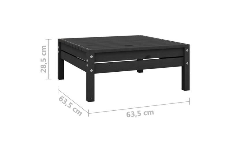 Hagesofagruppe 5 deler svart heltre furu - Svart - Hagemøbler - Loungemøbler - Loungesett