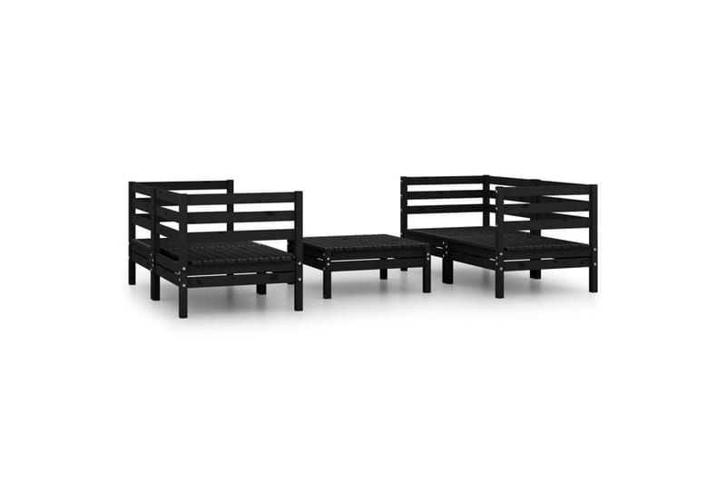 Hagesofagruppe 5 deler svart heltre furu - Svart - Hagemøbler - Loungemøbler - Loungesett