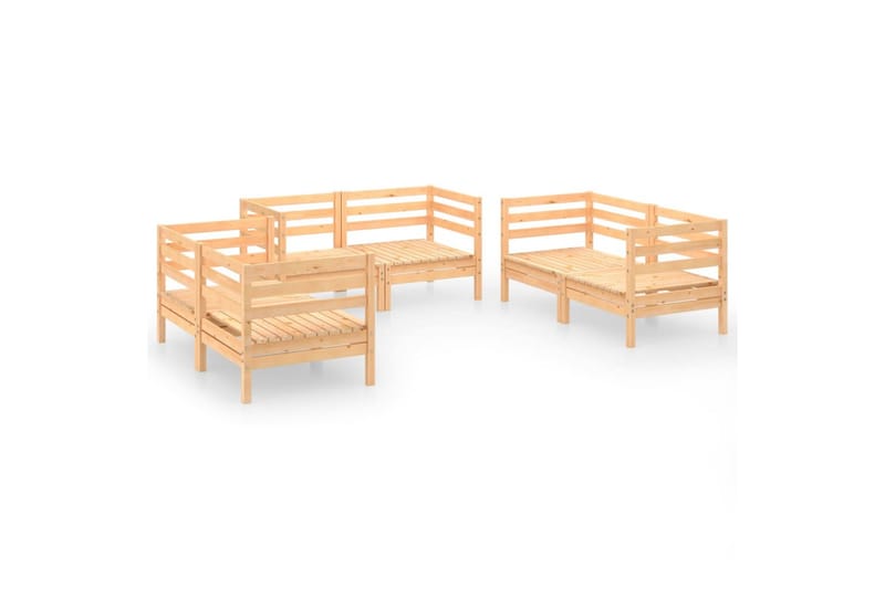 Hagesofagruppe 6 deler heltre furu - Brun - Hagemøbler - Loungemøbler - Loungesett