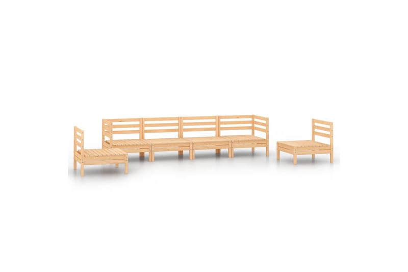 Hagesofagruppe 6 deler heltre furu - Brun - Hagemøbler - Loungemøbler - Loungesett