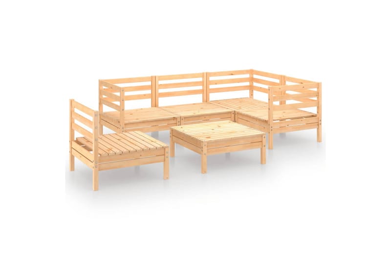 Hagesofagruppe 6 deler heltre furu - Brun - Hagemøbler - Loungemøbler - Loungesett