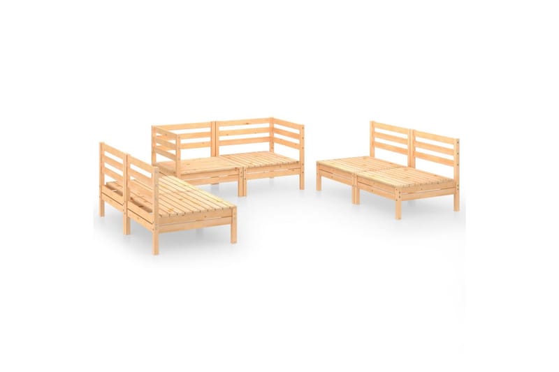 Hagesofagruppe 6 deler heltre furu - Brun - Hagemøbler - Loungemøbler - Loungesett