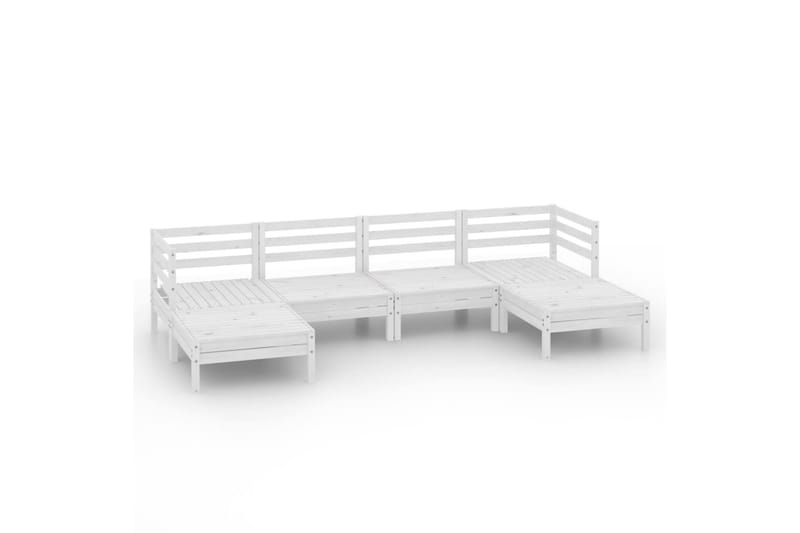 Hagesofagruppe 6 deler heltre furu hvit - Hvit - Hagemøbler - Loungemøbler - Loungesett