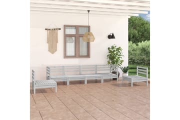 Hagesofagruppe 6 deler hvit heltre furu - Hvit - Hagemøbler - Loungemøbler - Loungesett
